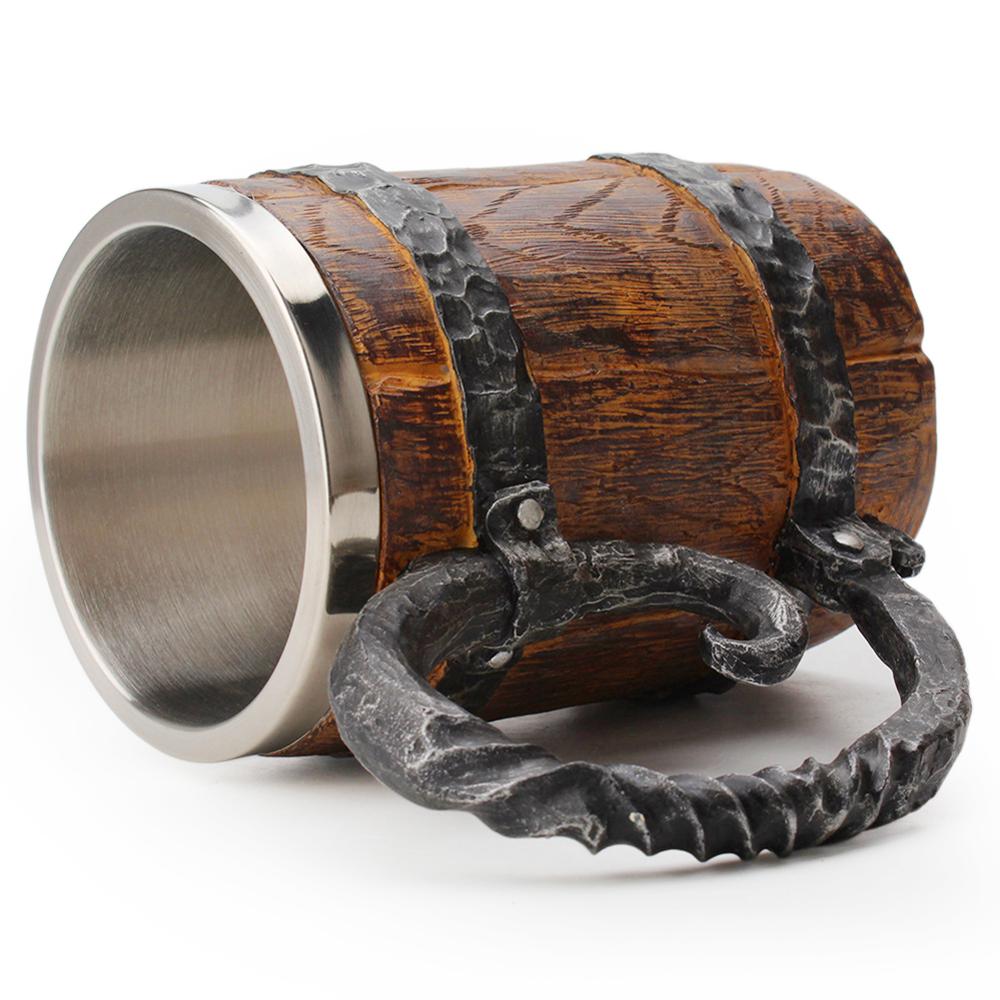 Lisslune | Ancient Time Stainless Steel Wooden Mug