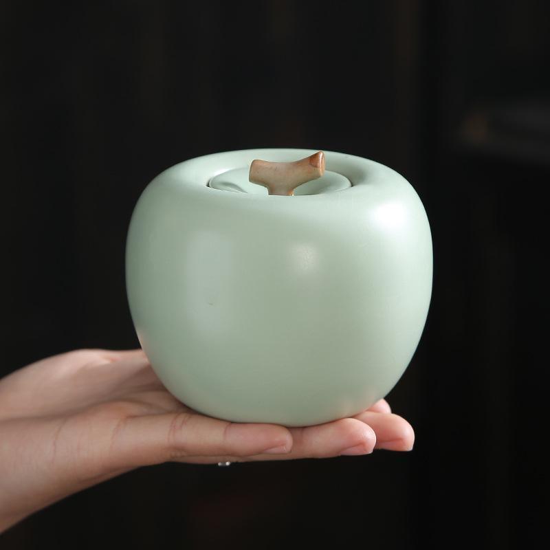 Lisslune | Charming red apple ceramic kitchen storage container
