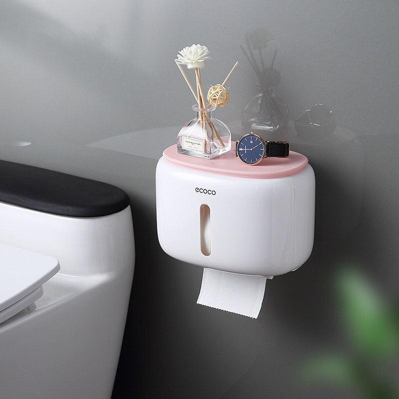 Lisslune | Bathroom organizer with phone holder and quick-change toilet paper function