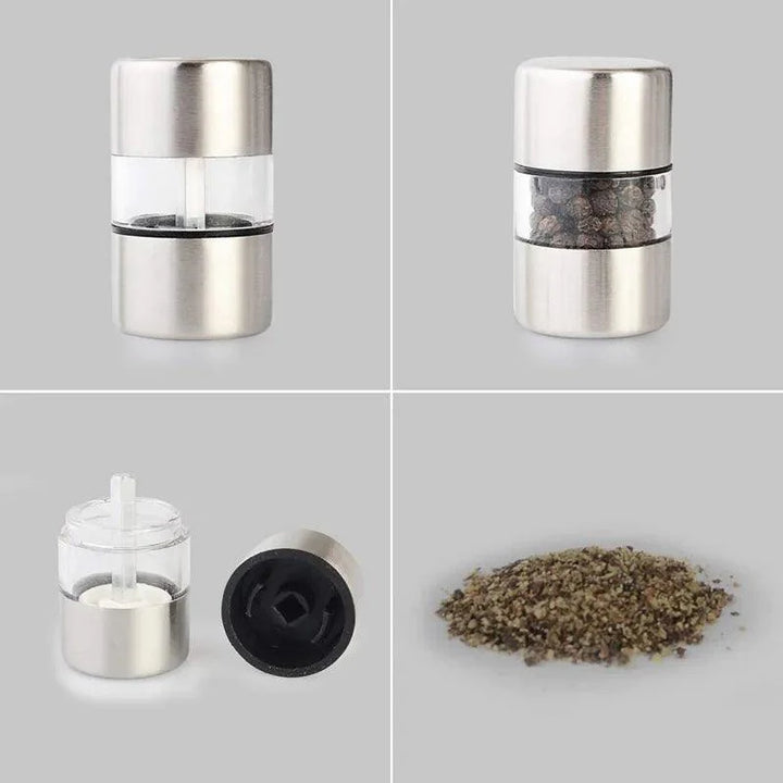 Lisslune | Slim Ceramic Grinder Stainless Steel Salt and Pepper Mill Set for Effortless Seasoning