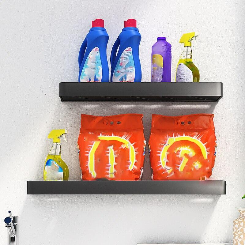 Lisslune | Elegant black aluminum bathroom shelf and towel holder set - modern storage solution