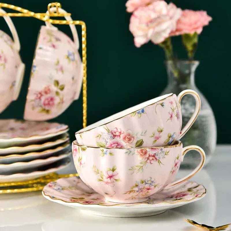 Lisslune | Elegant Bone China Porcelain Coffee Cup - Luxurious and Unique Design