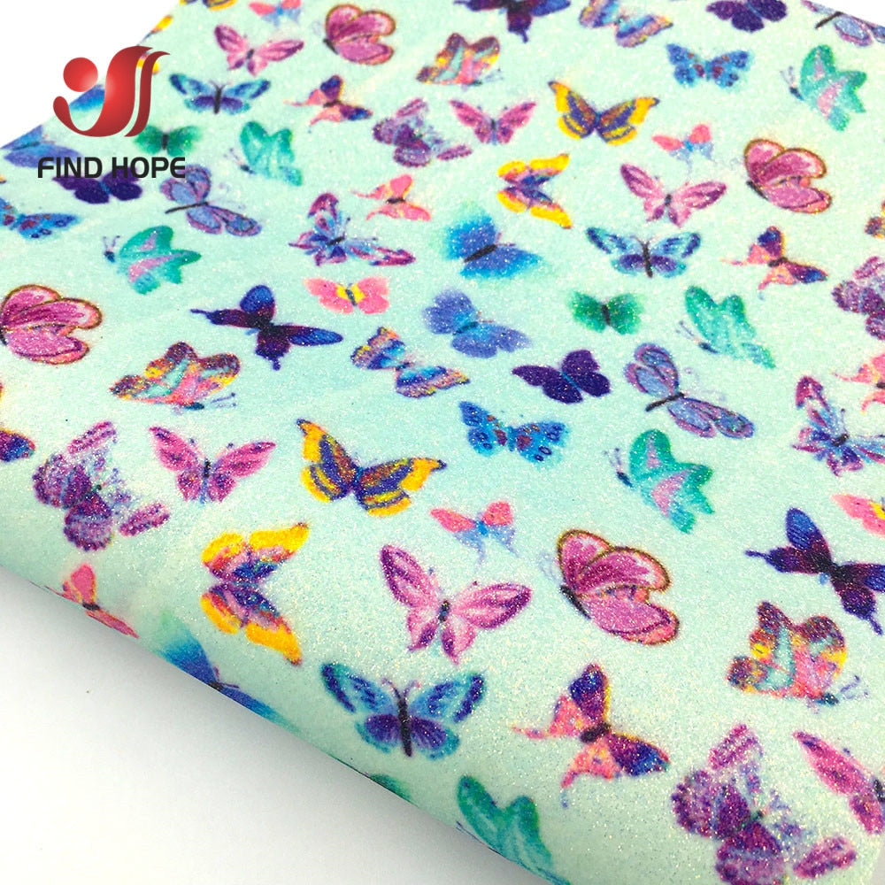 Lisslune | Glittery Rainbow Craft Fabric - 20x30cm Iridescent Art Supplies
