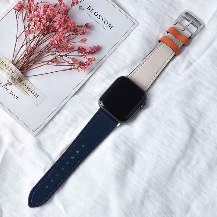 Lisslune | Leather strap for Apple Watch 42mm 38mm Series 3 4 5 6 SE 7 41MM 45MM