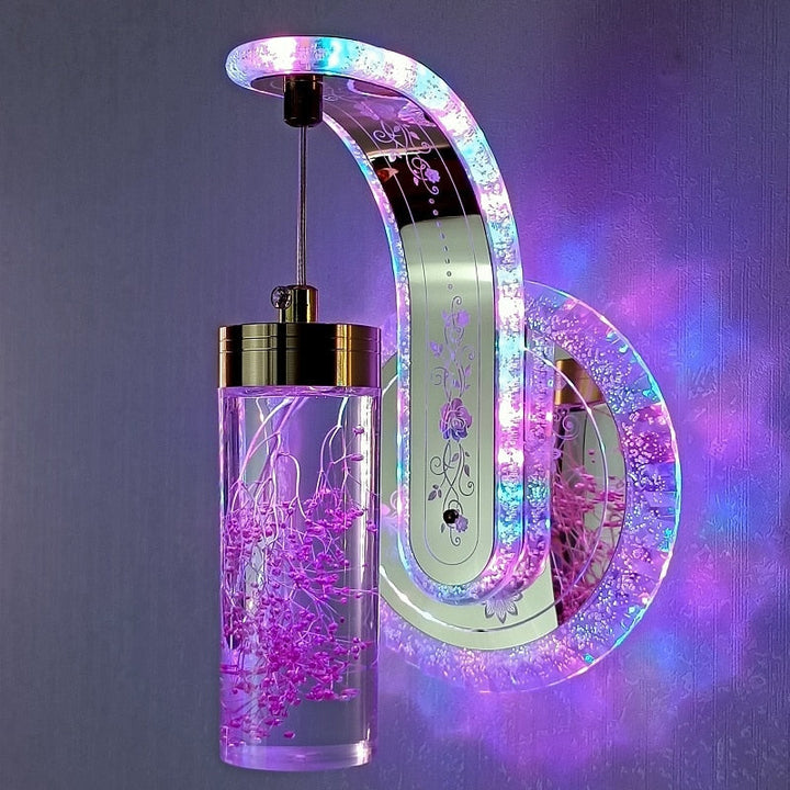 Lisslune | Elegant Crystal Flower Dimming Wall Lamp
