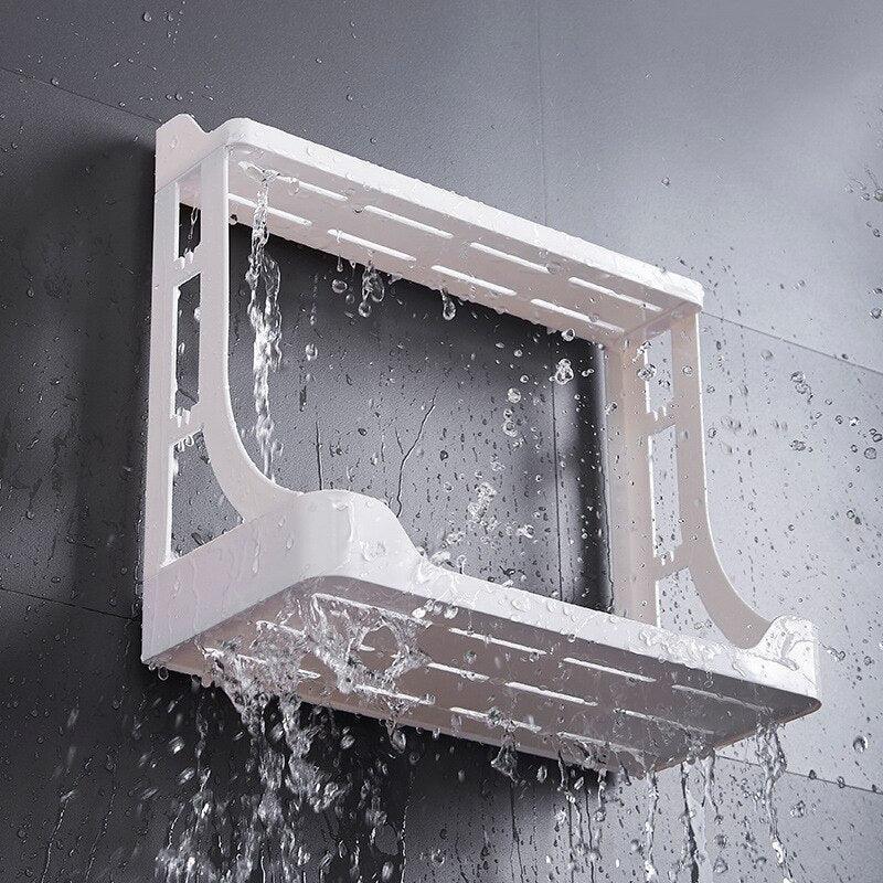 Lisslune | Sleek two-layer bathroom organizer with easy installation without drilling