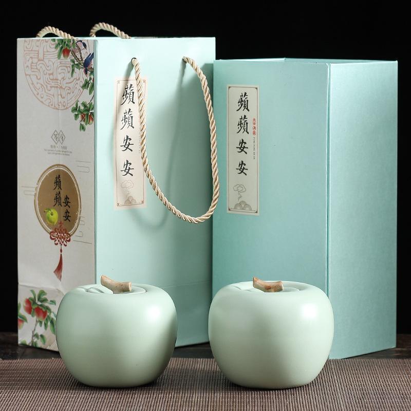 Lisslune | Charming red apple ceramic kitchen storage container
