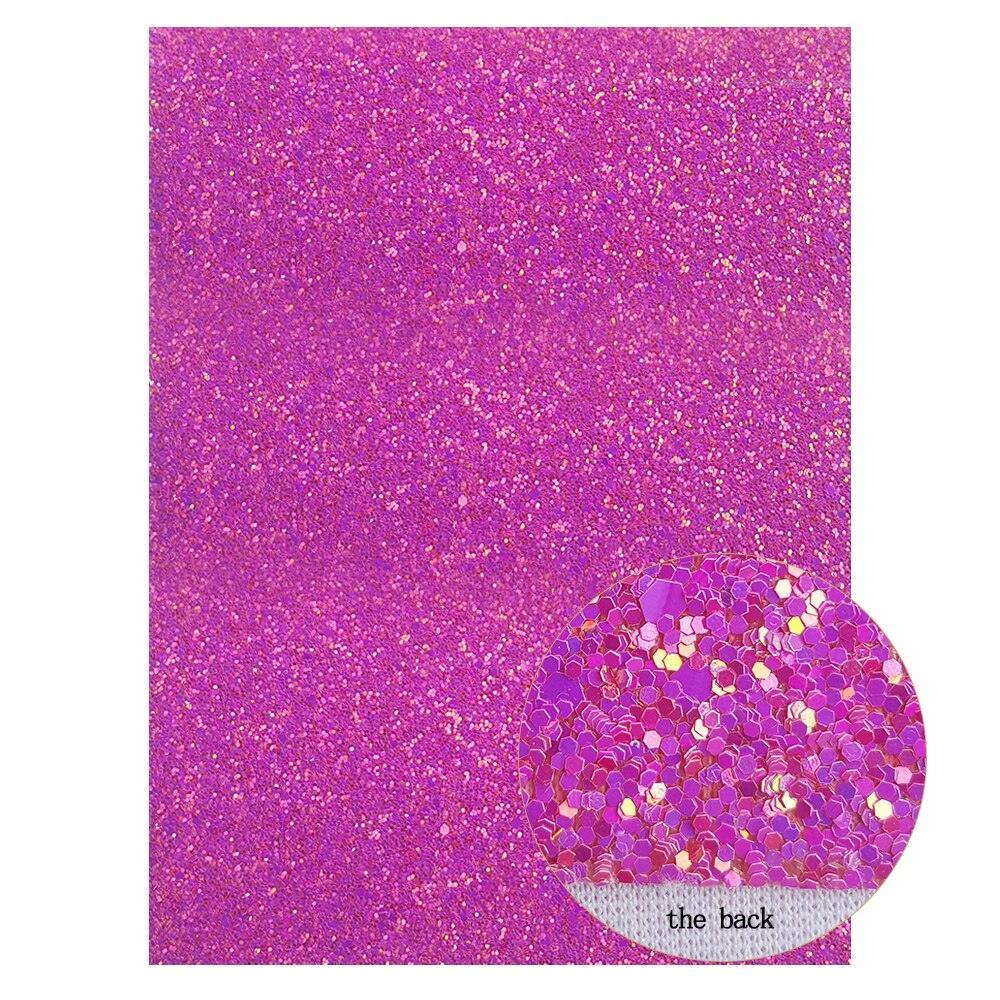 Lisslune | Glamorous Golden Purple Chunky Glitter Synthetic Leather Sheets for Creative DIY Projects