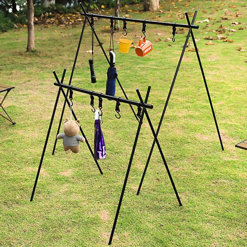 Lisslune | Portable aluminum camping shelf with foldable hanging shelf for outdoor activities