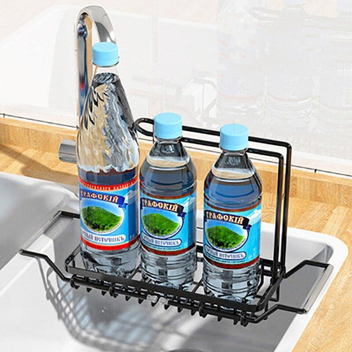 Lisslune | Adjustable Stainless Steel Sink Rack with Integrated Towel Holder - Perfect for Organizing Kitchen and Bath