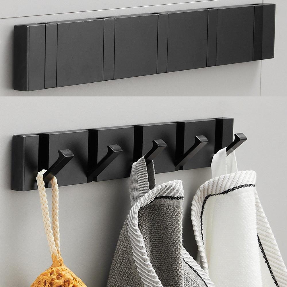 Lisslune | Modern Black Gold Compact Folding Towel Holder
