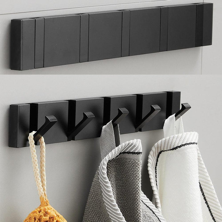 Lisslune | Modern Black Gold Compact Folding Towel Holder