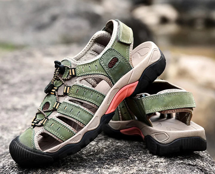 Lisslune | Summer Men's Outdoor Sandals Beach Shoes Genuine Leather Trekking Hiking