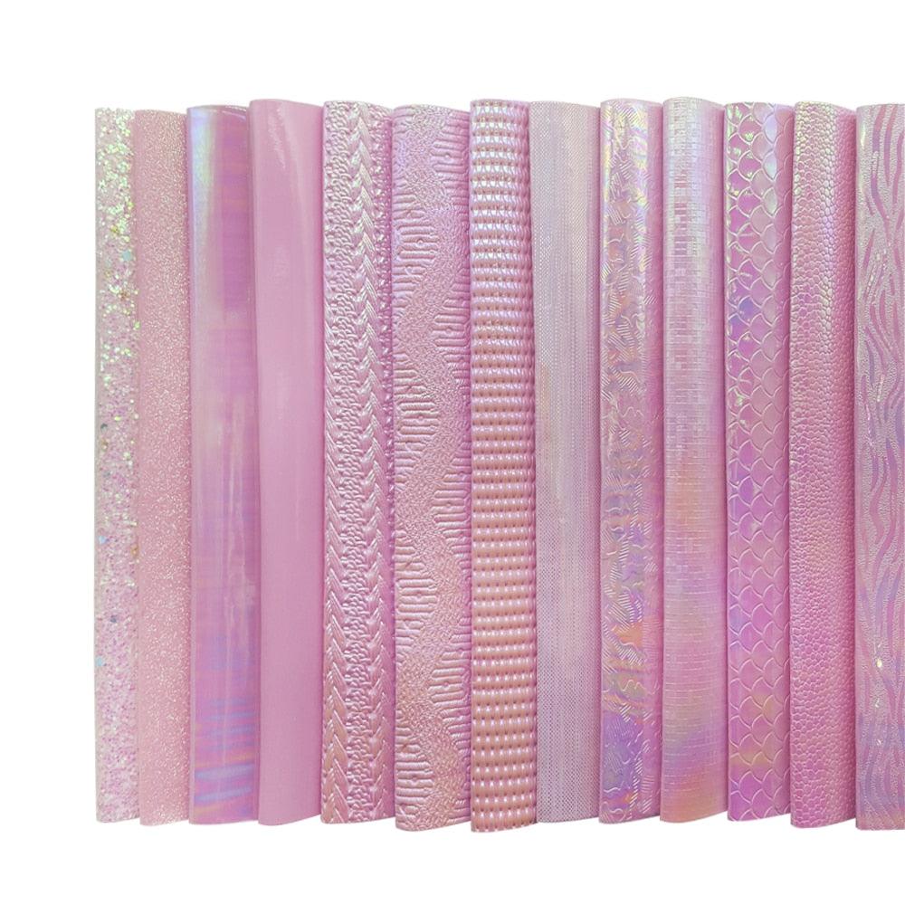 Lisslune | Sparkling Pink Holographic Hard Glitter Fabric - Premium Crafting Delights