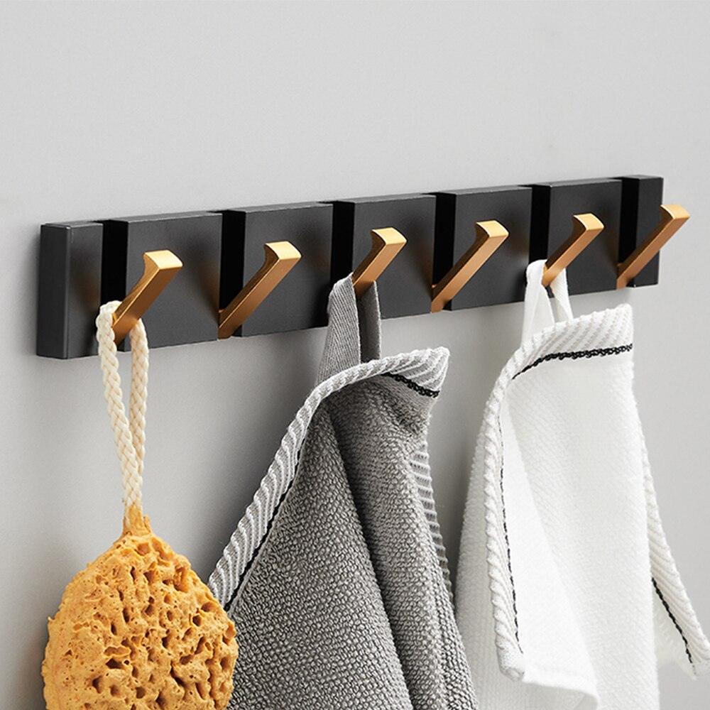 Lisslune | Modern Black Gold Compact Folding Towel Holder