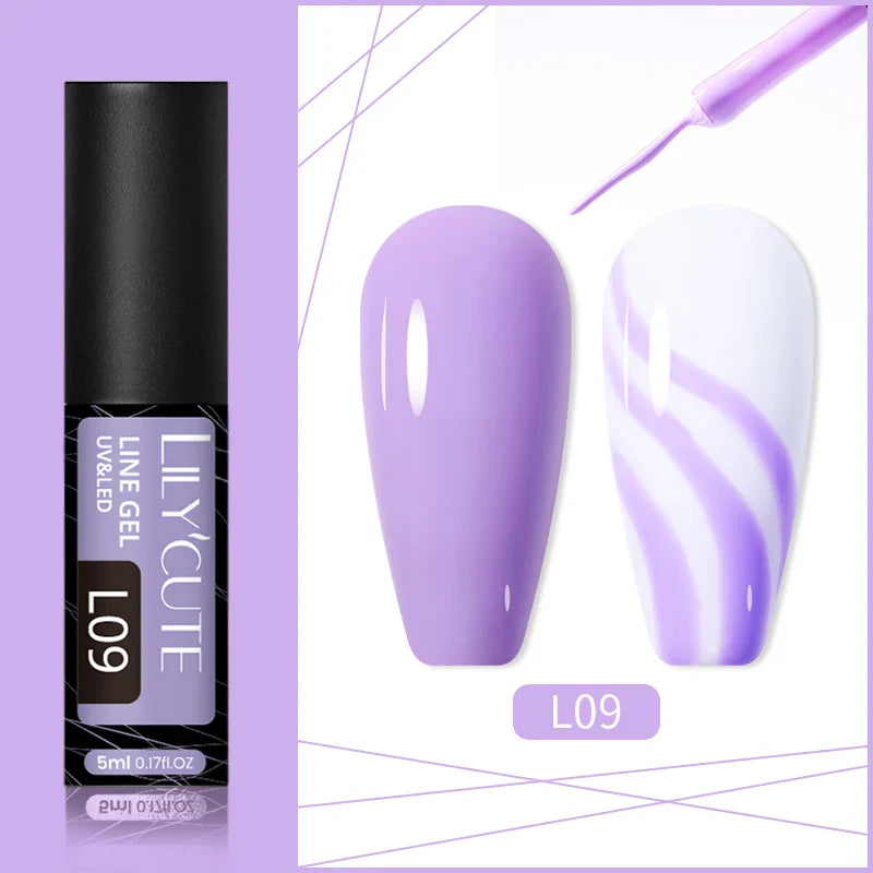 Rynx | 5ml Line Nail Art Polish Liner Pen Gel with Brush Varnish Semi Permanent Gel Nail Polish Wire Drawing Line Nail Art Tool
