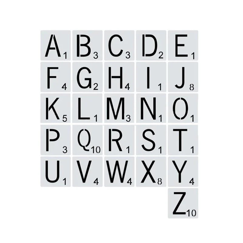 Lisslune | 26-piece versatile alphabet stencil set for creative crafting projects and home decor