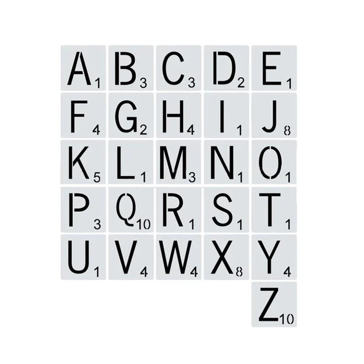 Lisslune | 26-piece versatile alphabet stencil set for creative crafting projects and home decor