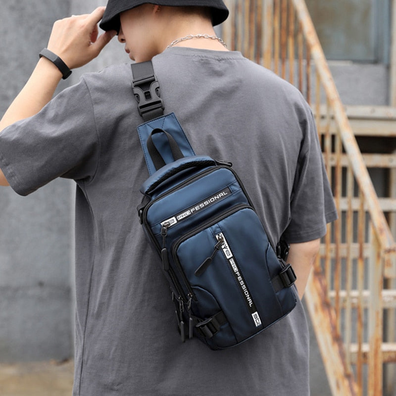 Lisslune | Waterproof Oxford Crossbody Bag, Anti-Theft Sling Bag, USB Charging & Multi-Pocket Design