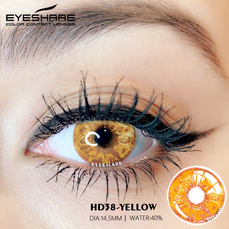Rynx Cosplay HD38 Yellow 14.5mm 1 Pair | 1 Year