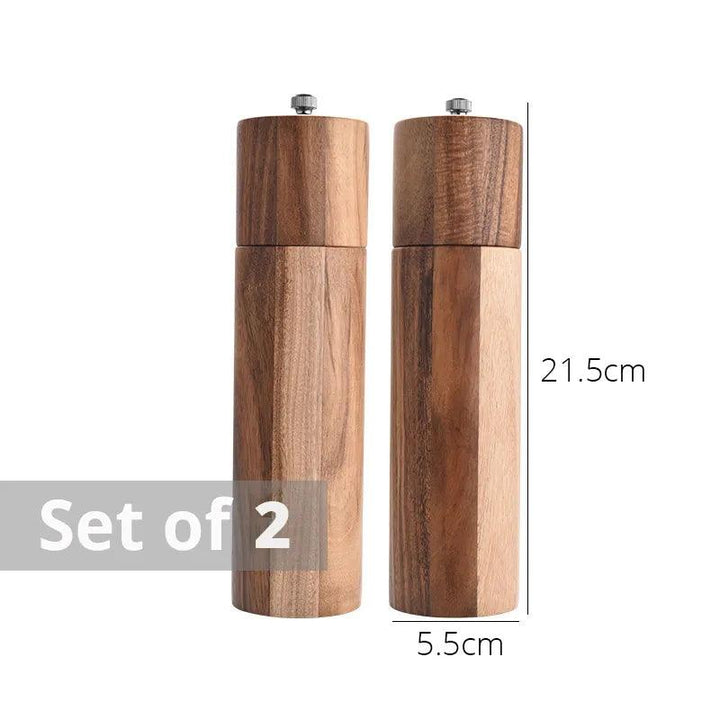 Lisslune | Elegant Acacia Wood Spice Mill Duo - Premium Kitchen Spice Mill