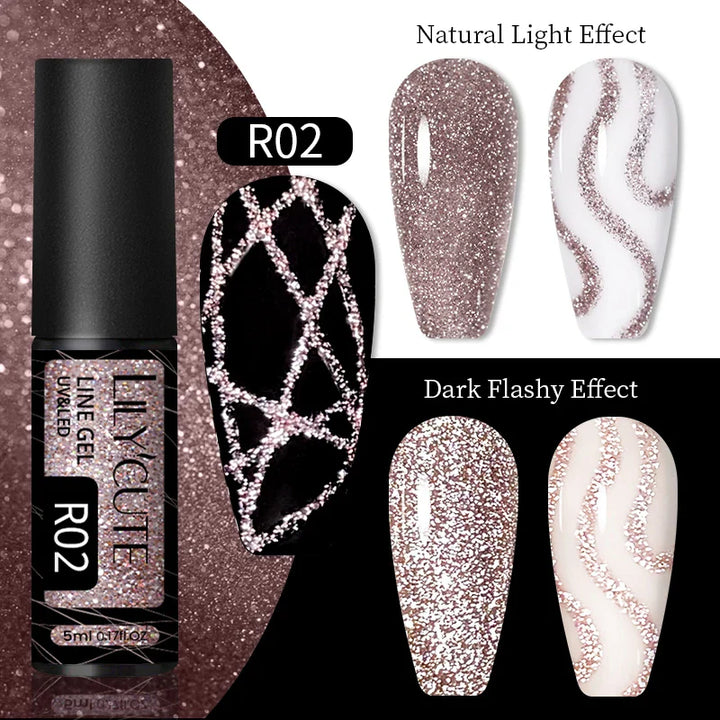 Rynx | 5ml Line Nail Art Polish Liner Pen Gel with Brush Varnish Semi Permanent Gel Nail Polish Wire Drawing Line Nail Art Tool