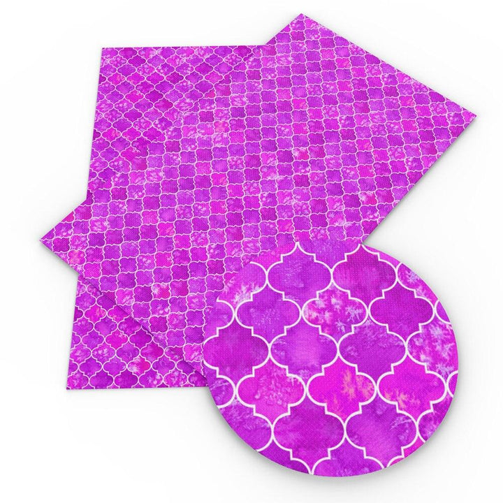 Lisslune | Vibrant Geometric Floral Synthetic Leather Craft Sheet - Enhance Your DIY Projects