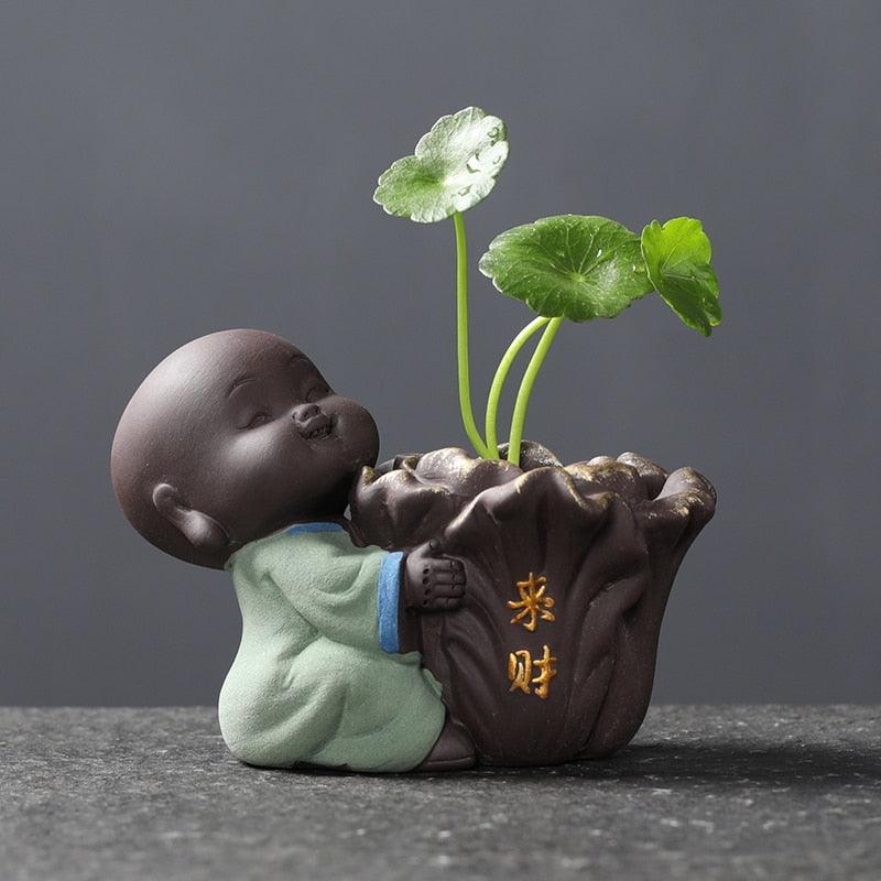 Lisslune | Zen Harmony Ceramic Buddha Monk Tea Companion for Mindful Brewing