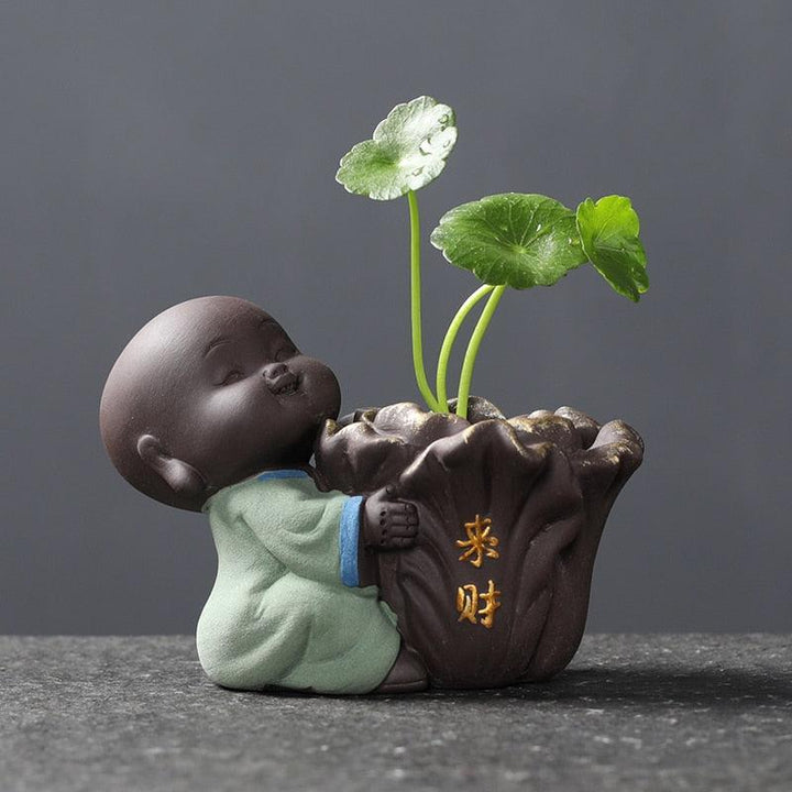 Lisslune | Zen Harmony Ceramic Buddha Monk Tea Companion for Mindful Brewing