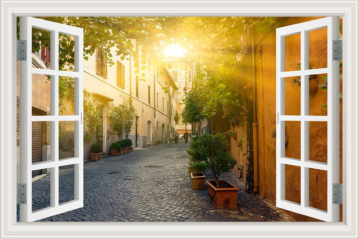 Lisslune | 3D Street Scene Self-Adhesive European Wallpaper