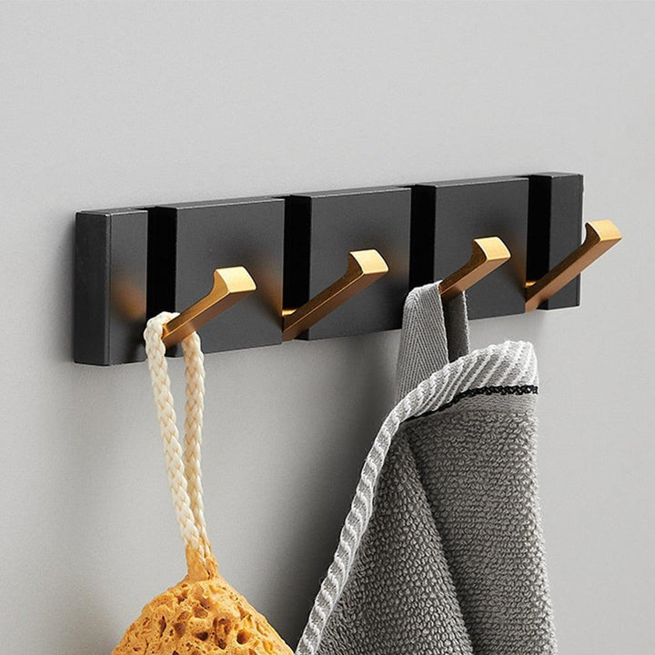 Lisslune | Modern Black Gold Compact Folding Towel Holder