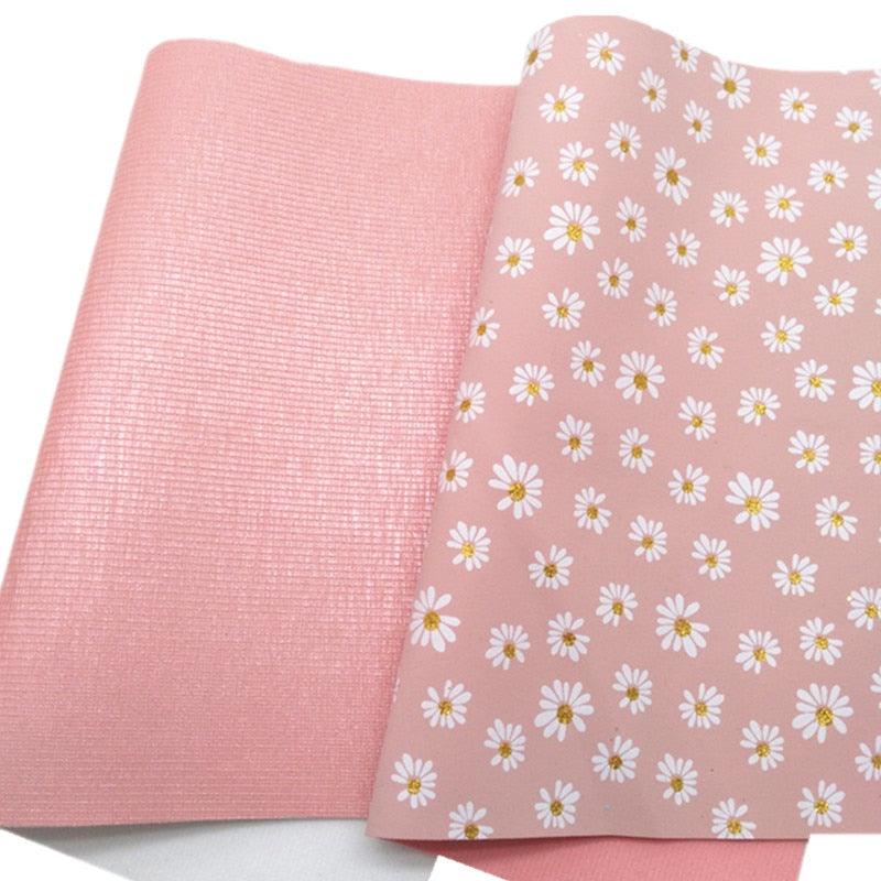 Lisslune | Shining Golden Heart & Daisy Synthetic Leather Crafting Sheets - Premium Quality for Creative Efforts