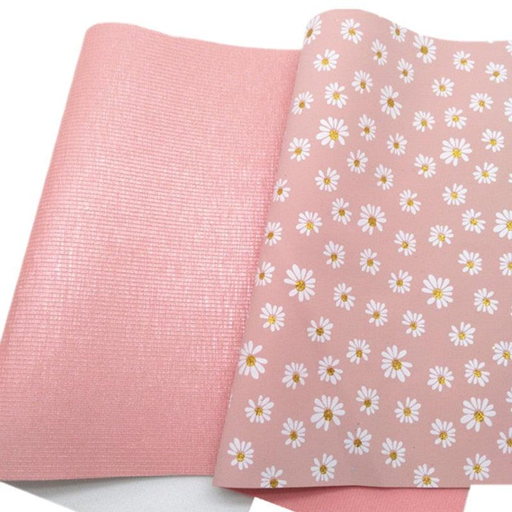 Lisslune | Shining Golden Heart & Daisy Synthetic Leather Crafting Sheets - Premium Quality for Creative Efforts