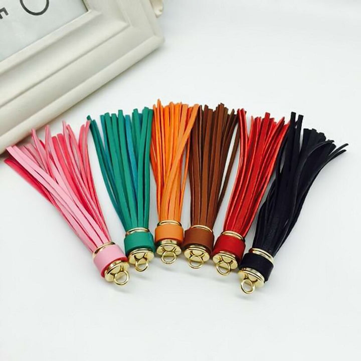 Lisslune | Vibrant 5-piece Synthetic Leather Tassel Fringe Set for Creative Jewelry and Craft Projects