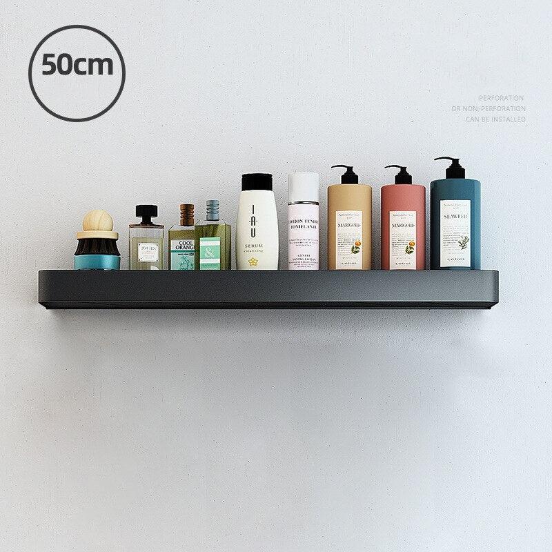 Lisslune | Elegant black aluminum bathroom shelf and towel holder set - modern storage solution