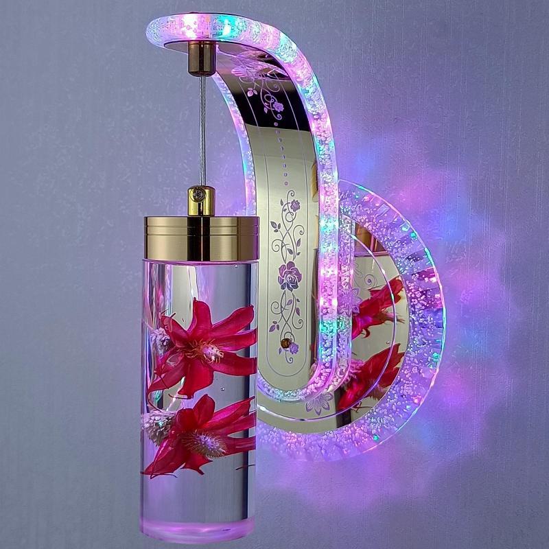Lisslune | Elegant Crystal Flower Dimming Wall Lamp