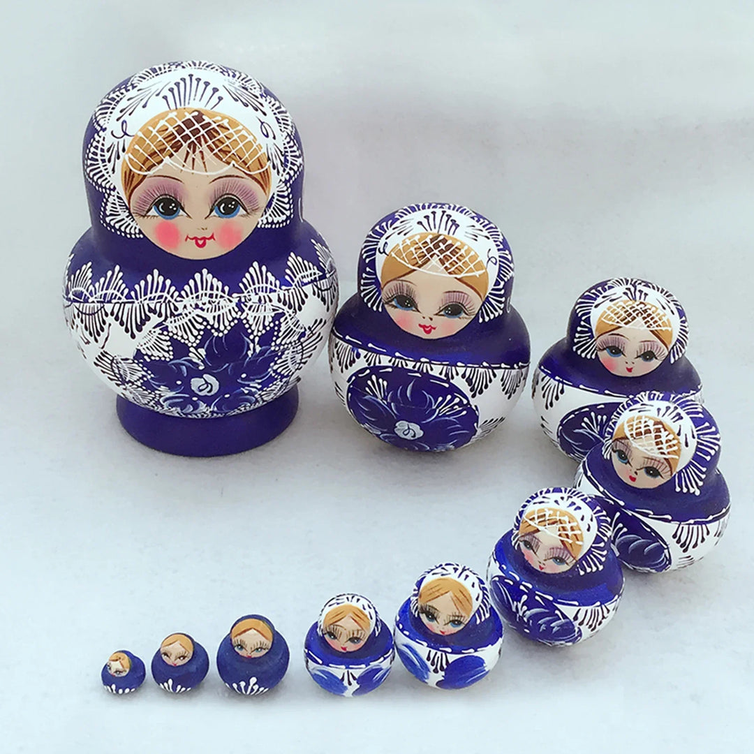 Lisslune | 10 pieces/set wooden Russian matryoshka dolls