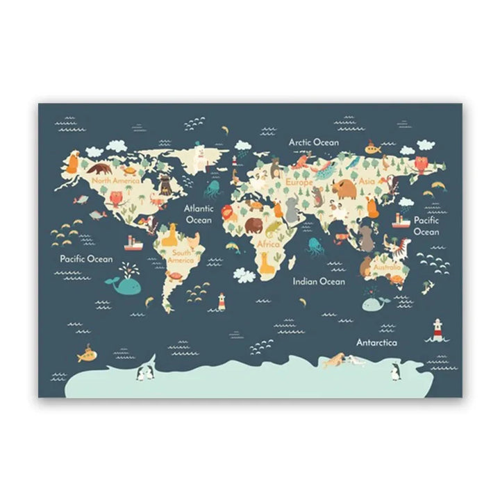 Lisslune | World map canvas poster