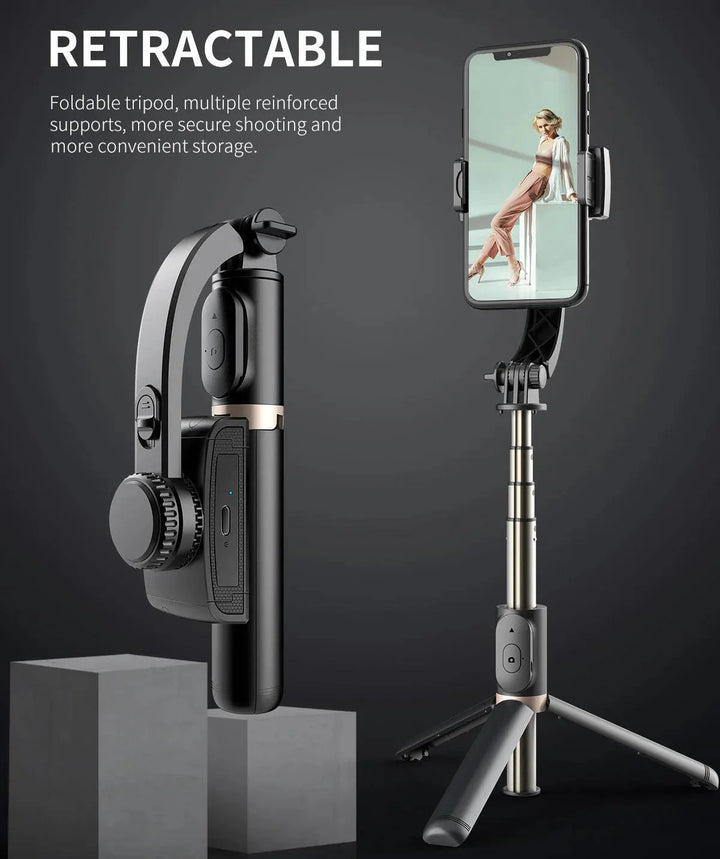 Lisslune | Smartphone Gimbal Stabilizer Kit with Bluetooth Tripod, Selfie Stick and Remote Control