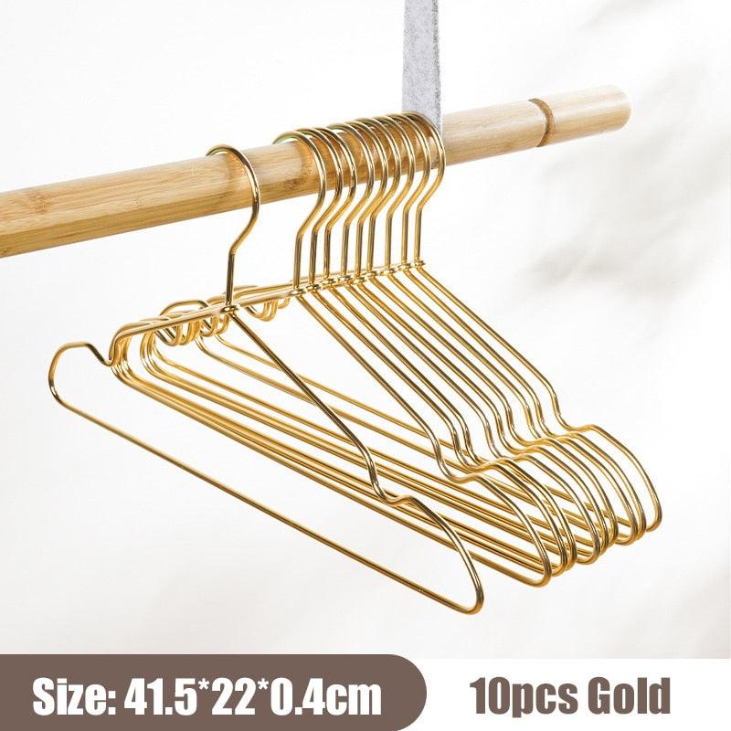 Lisslune | Elegant Metal Hanger Collection - 10-piece Set for Optimal Closet Management