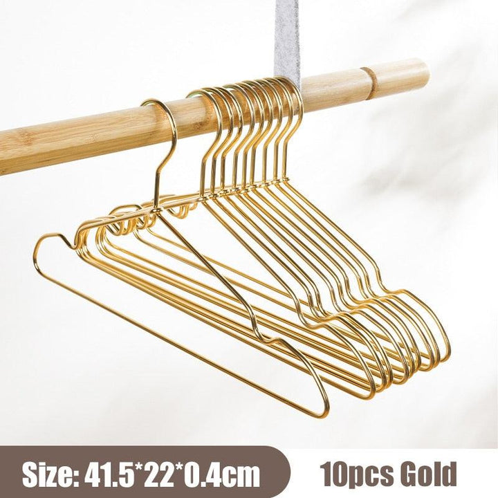 Lisslune | Elegant Metal Hanger Collection - 10-piece Set for Optimal Closet Management