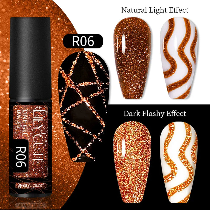 Rynx | 5ml Line Nail Art Polish Liner Pen Gel with Brush Varnish Semi Permanent Gel Nail Polish Wire Drawing Line Nail Art Tool