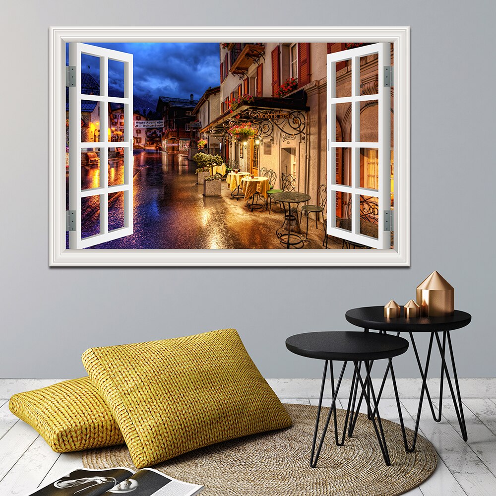 Lisslune | 3D Street Scene Self-Adhesive European Wallpaper
