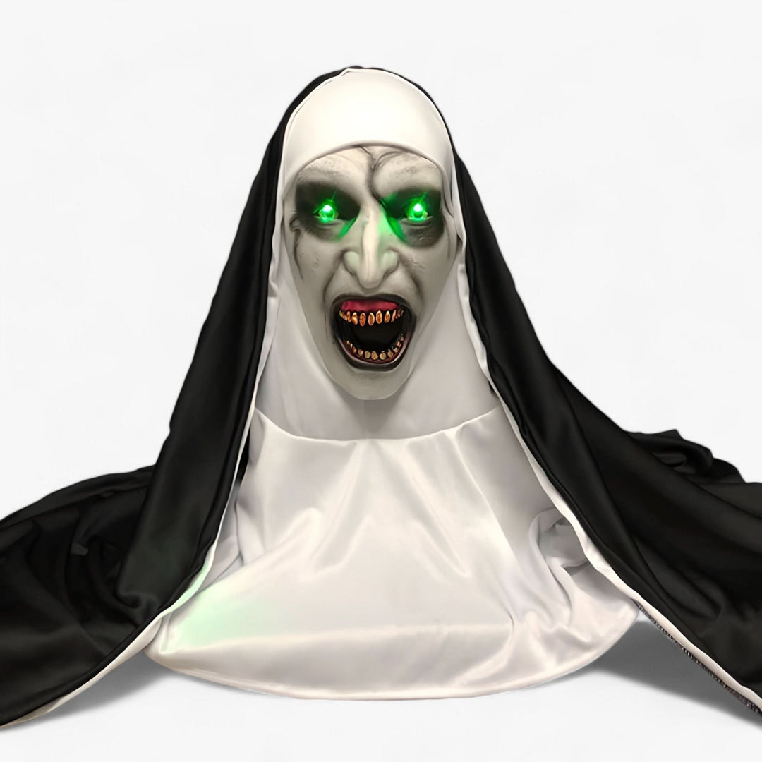 Lisslune | Raven | LED Nun Mask - Spooky Halloween Look
