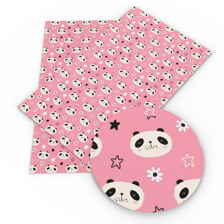 Lisslune | Panda Pattern Faux Leather Craft Sheet for Creative Projects