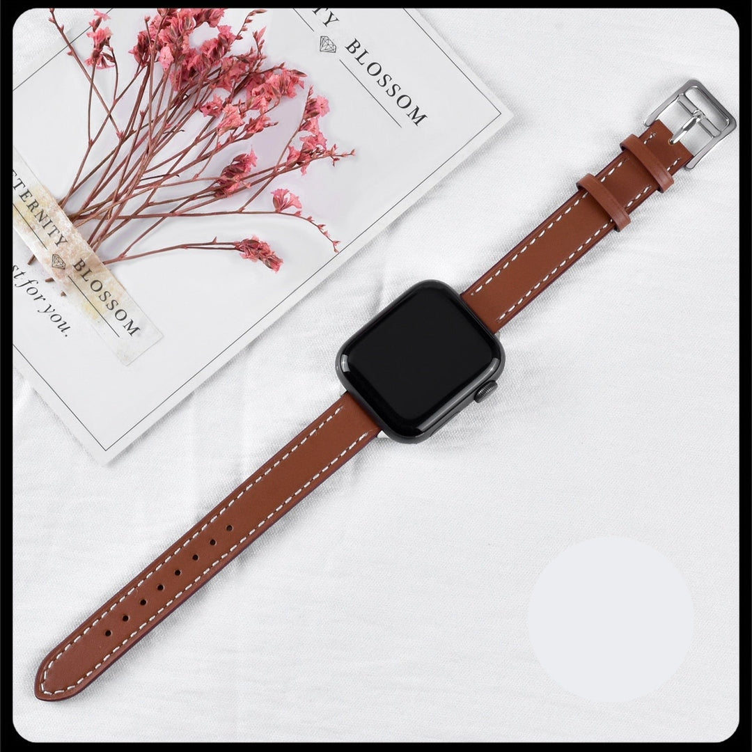 Lisslune | Leather strap for Apple Watch 42mm 38mm Series 3 4 5 6 SE 7 41MM 45MM