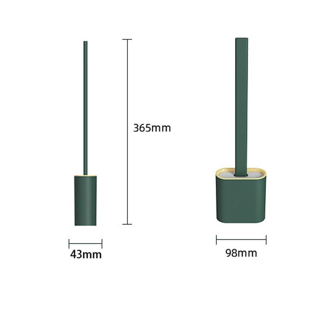 Lisslune | Flat Silicone Toilet Brush including Holder