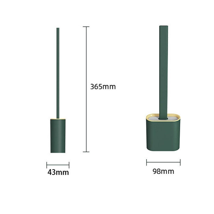 Lisslune | Flat Silicone Toilet Brush including Holder