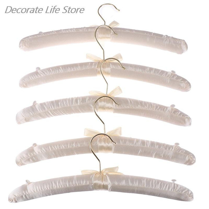 Lisslune | Chic Beige and White Satin Padded Hanger Collection - Elevate Your Wardrobe Aesthetics