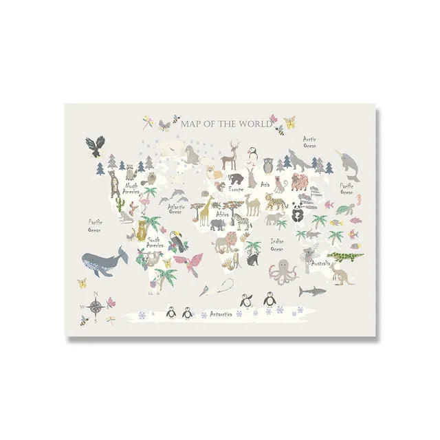 Lisslune | World map canvas poster